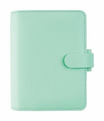 Kalendárium, gyűrűs, betétlapokkal, pocket méret, FILOFAX "Saffiano", menta