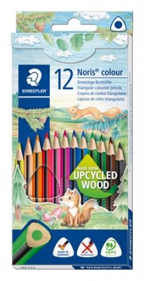 Színes ceruza készlet, háromszögletű, STAEDTLER "Noris Colour 187", 12 különböző szín