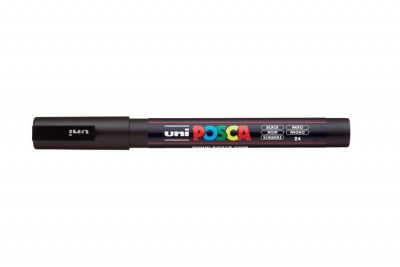 Dekormarker, 0,9-1,3 mm, UNI "Posca PC-3M", fekete