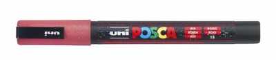 Dekormarker, 0,9-1,3 mm, UNI"Posca PC-3ML", fényes piros